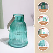 VON CASA Blue Cylindrical Glass T-Light Holder