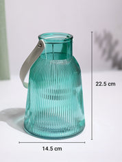 VON CASA Blue Cylindrical Glass T-Light Holder