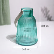 VON CASA Blue Cylindrical Glass T-Light Holder