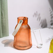 VON CASA Orange Cylindrical Glass T-Light Holder