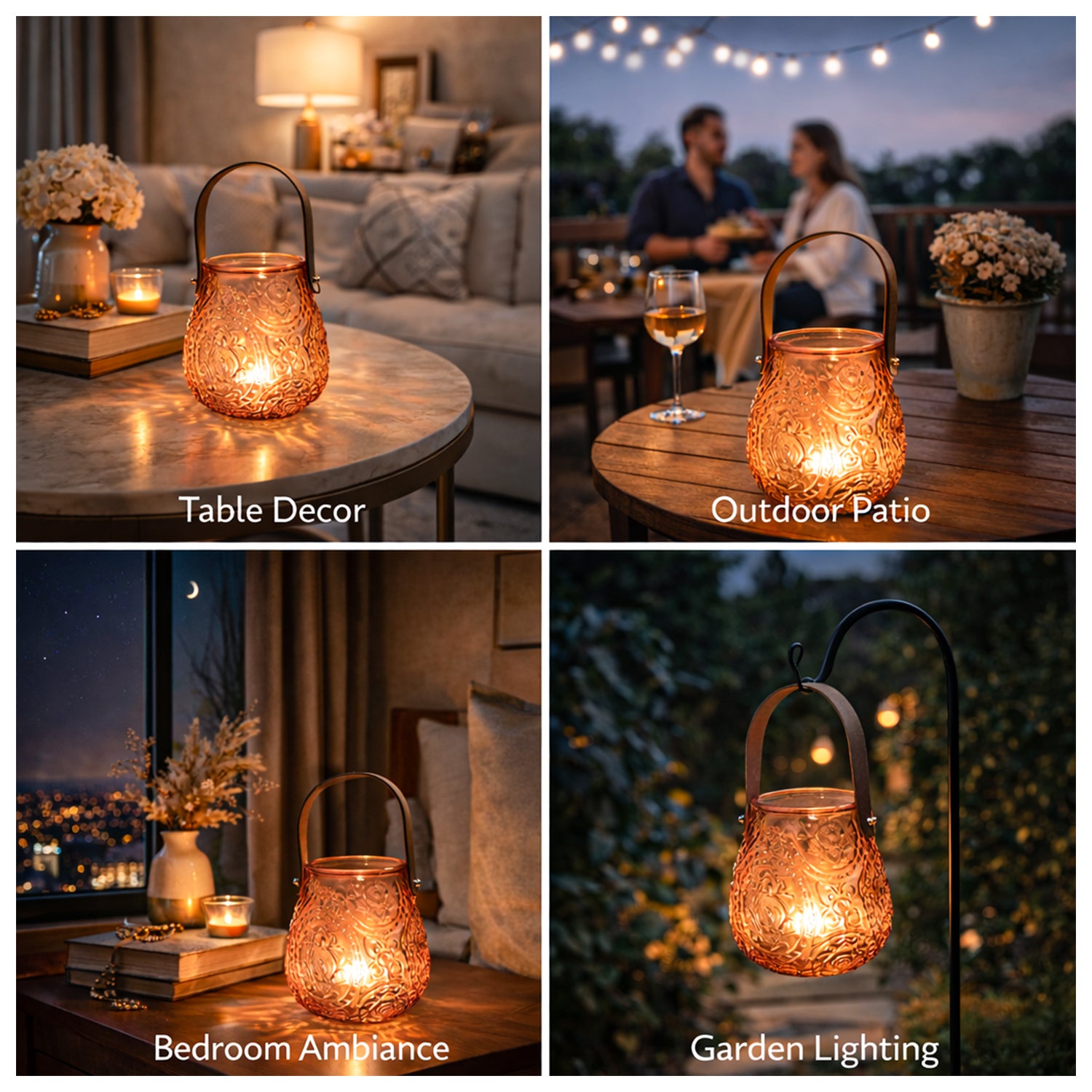 VON CASA Orange Cylindrical Glass T-Light Holder