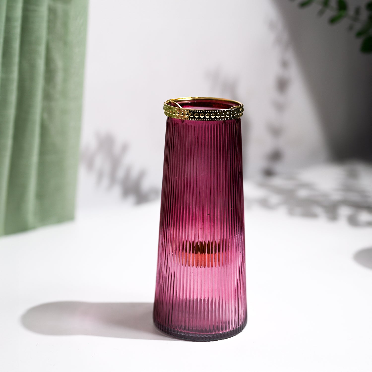 VON CASA Purple Cone Glass T-Light Holder