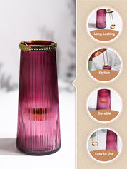 VON CASA Purple Cone Glass T-Light Holder