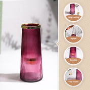VON CASA Purple Cone Glass T-Light Holder