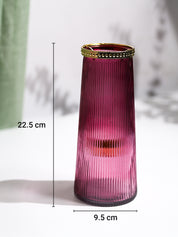 VON CASA Purple Cone Glass T-Light Holder