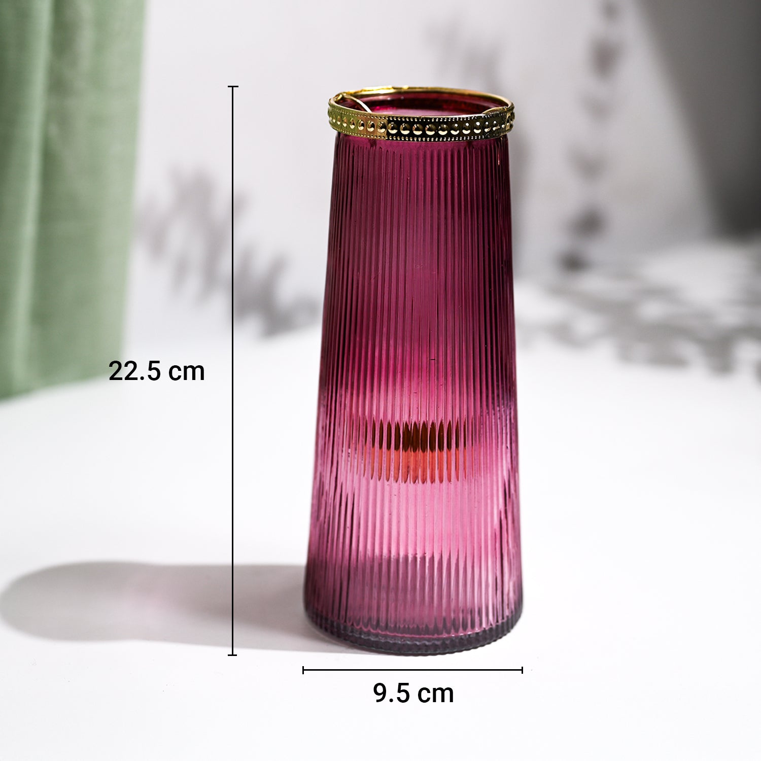 VON CASA Purple Cone Glass T-Light Holder