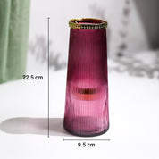 VON CASA Purple Cone Glass T-Light Holder