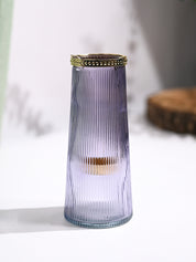 VON CASA Purple Cone Glass T-Light Holder