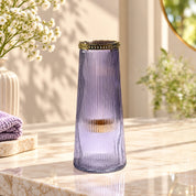 VON CASA Purple Cone Glass T-Light Holder