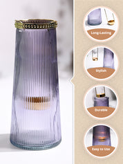 VON CASA Purple Cone Glass T-Light Holder