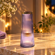 VON CASA Purple Cone Glass T-Light Holder