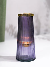 VON CASA Purple Cone Glass T-Light Holder