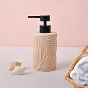 VON CASA Off-White & Black Polyresin Soap Dispenser