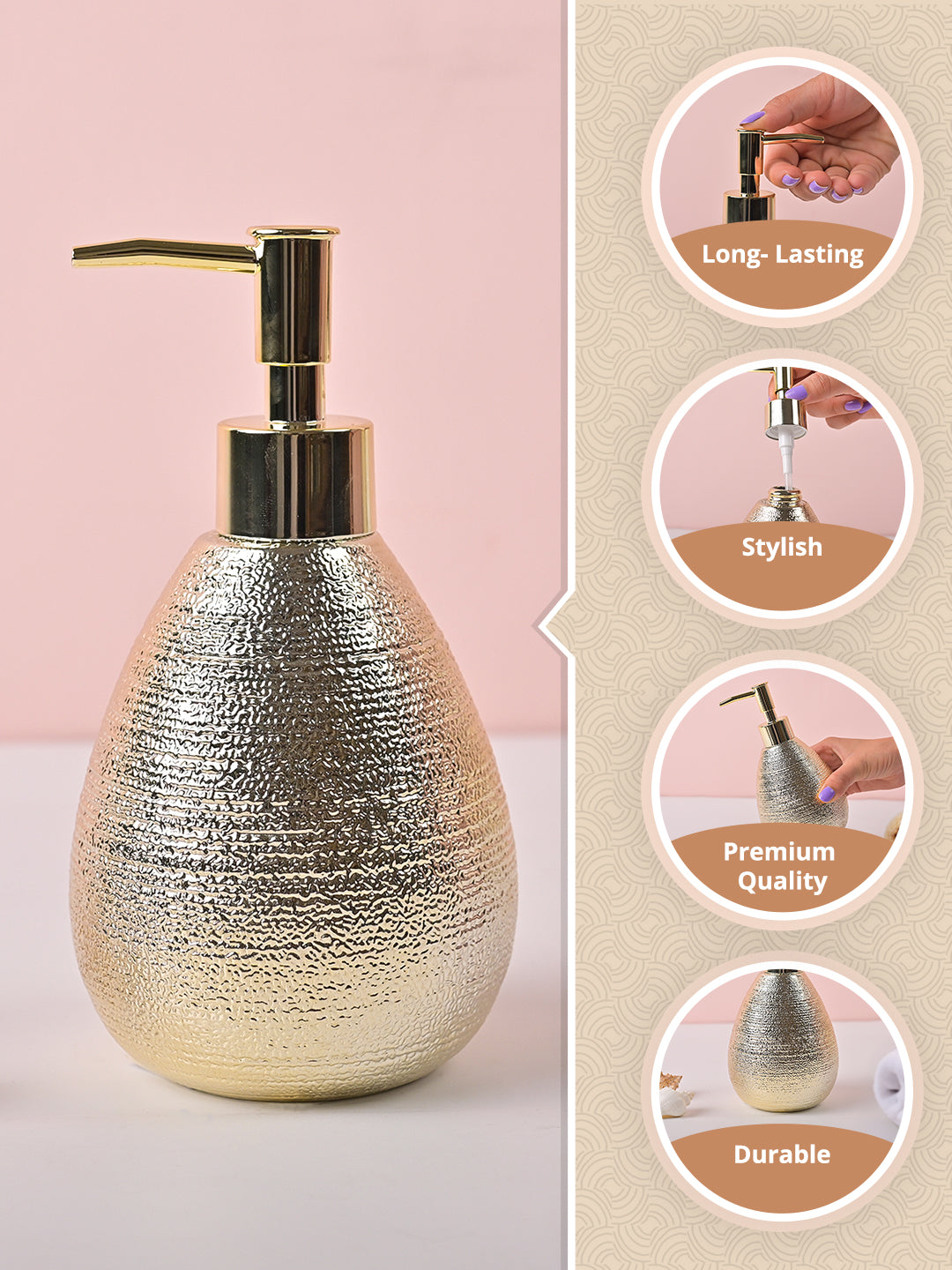 VON CASA Gold Stone Soap Dispenser