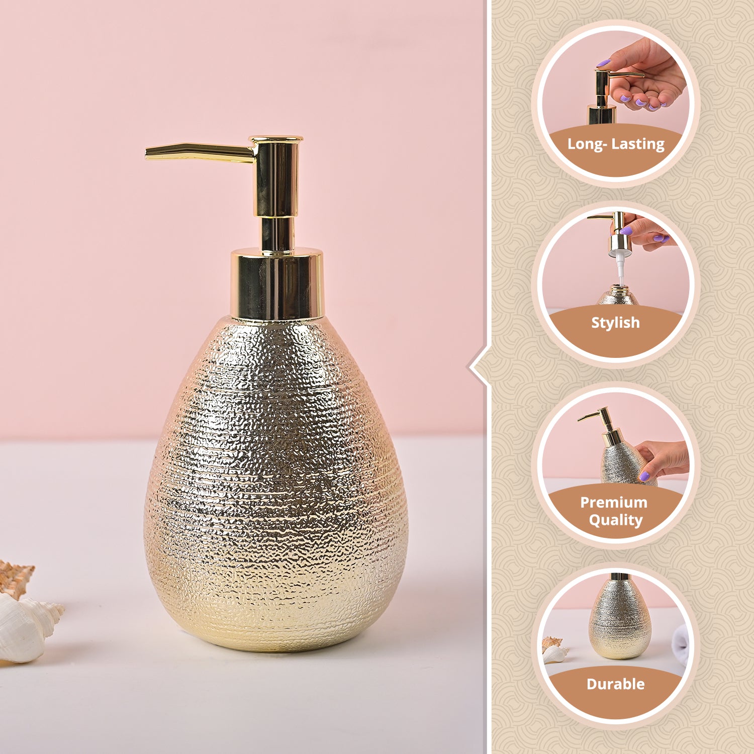 VON CASA Gold Stone Soap Dispenser