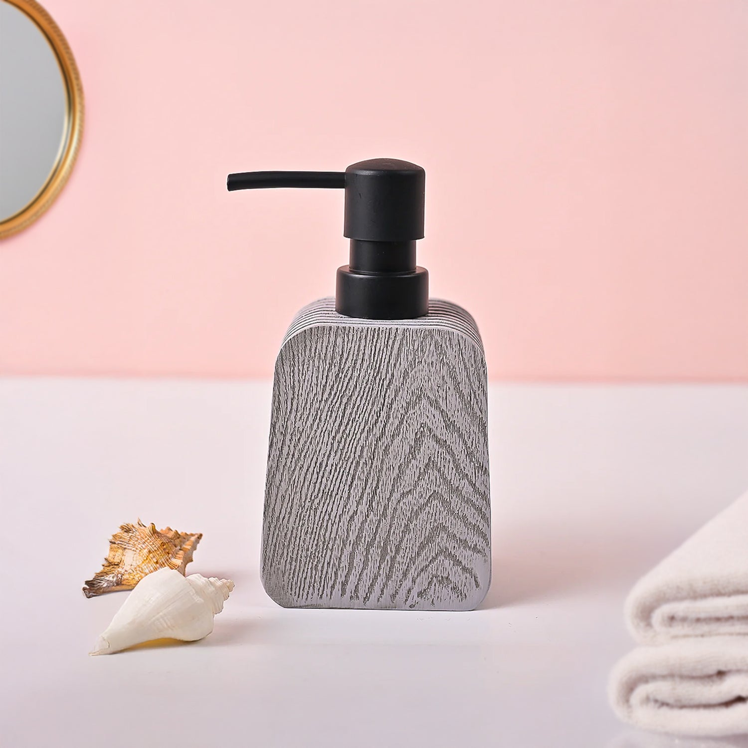 VON CASA Grey Polyresin Soap Dispenser – Modern Design