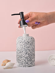 VON CASA White & Black Polyresin Soap Dispenser