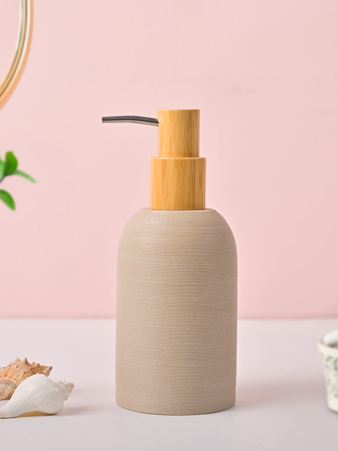 VON CASA Grey Polyresin Soap Dispenser – Elegant Finish