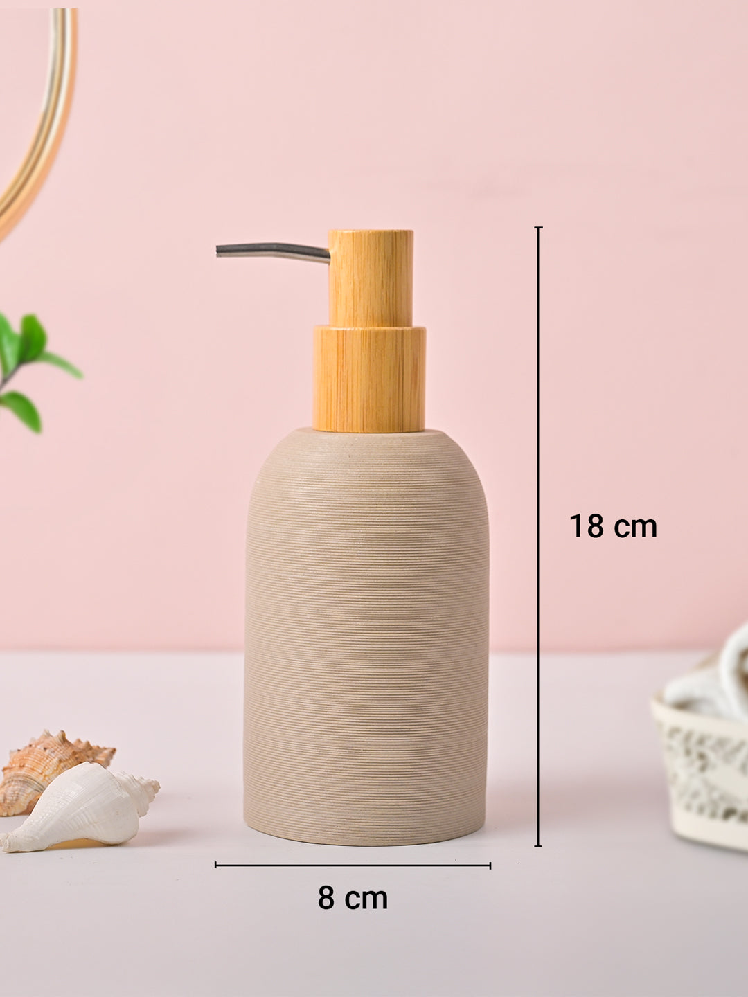 VON CASA Grey Polyresin Soap Dispenser – Elegant Finish