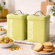Matte Mint Green Biscuits & Namkeen Storage Jar