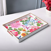 VON CASA Multicolour Large Floral Design Serving Tray