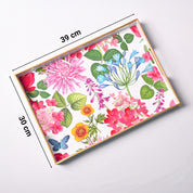 VON CASA Multicolour Large Floral Design Serving Tray