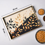VON CASA Multicolour Large Leaf Texture Serving Tray