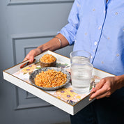VON CASA Floral Design Large Decorative Serving Tray