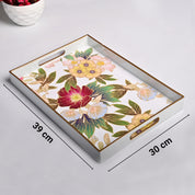 VON CASA Floral Design Large Decorative Serving Tray