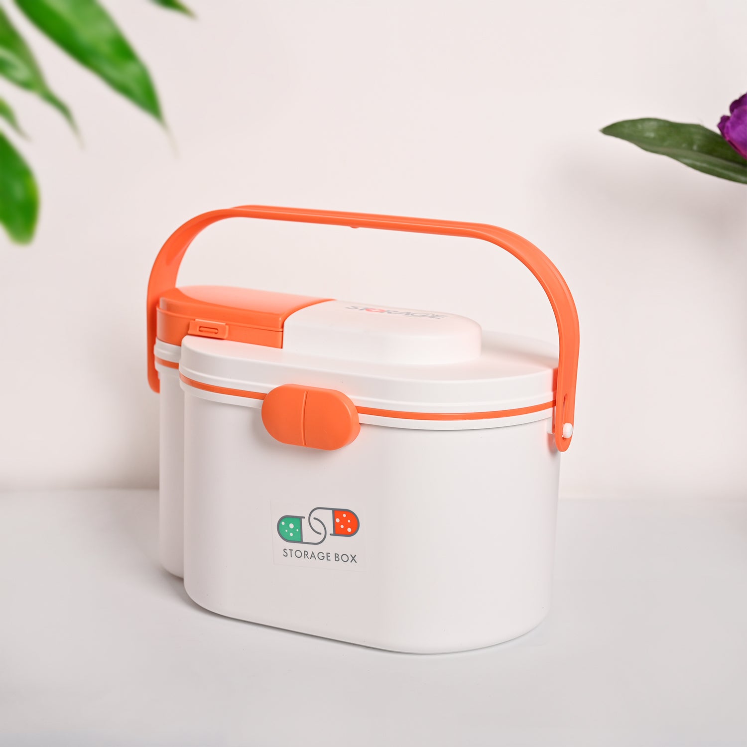 VON CASA Orange White Plastic First Aid Box