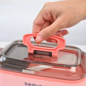 VON CASA Pink Plastic Lunch Box with Spoon