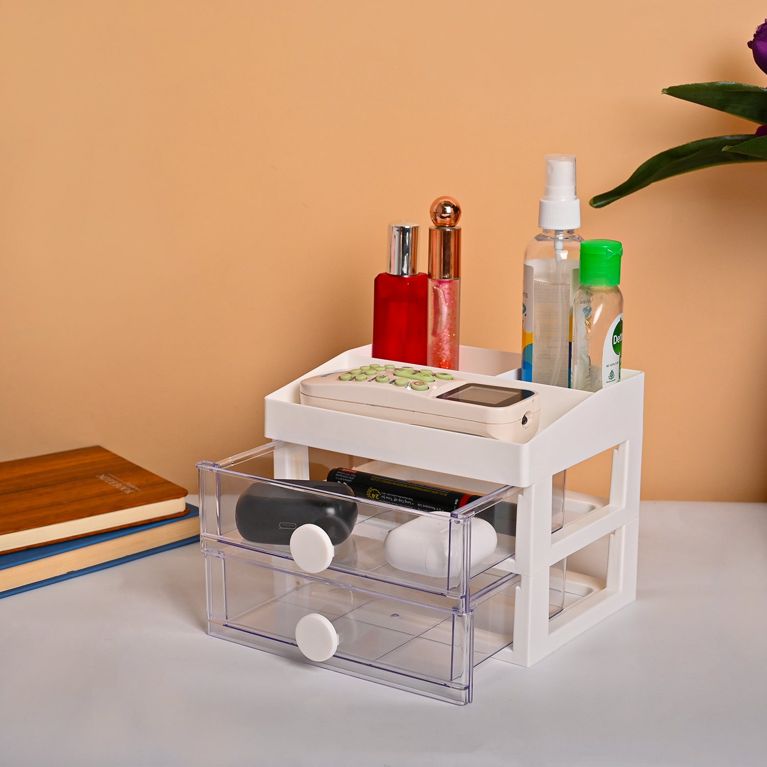 Plastic Locators Rectangle VON CASA Plastic 2-Layer Drawer – White, Rectangular – MARKET99