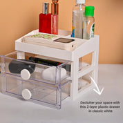 VON CASA Plastic White 2 Layer Drawer
