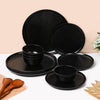 Black Hammered Melamine Dinner Set – 12 Pcs