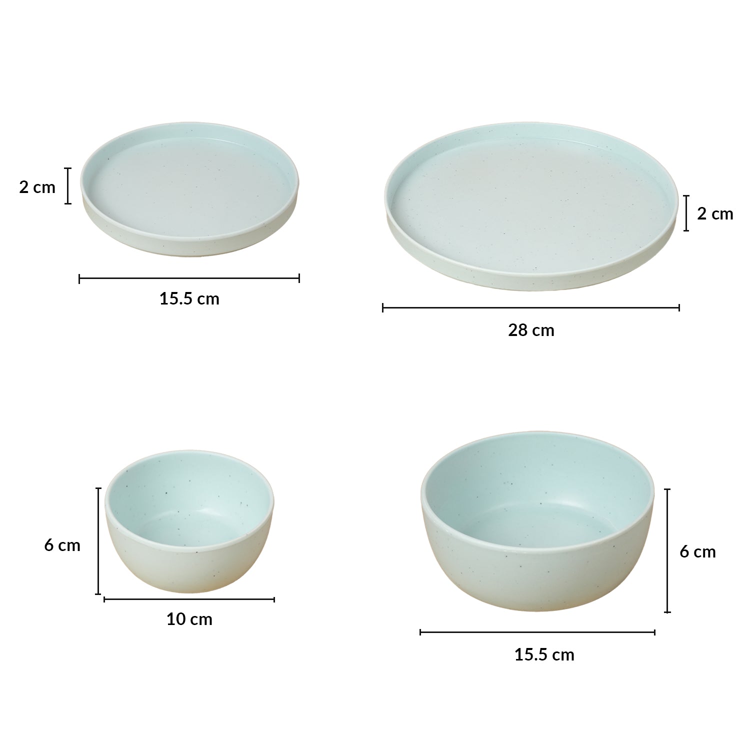 Minto Blue Sparkle Melamine Dinner Set – 12 Pcs