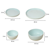 Minto Blue Sparkle Melamine Dinner Set – 12 Pcs