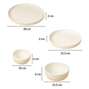 Minto Cream Sparkle Melamine Dinner Set – 12 Pcs