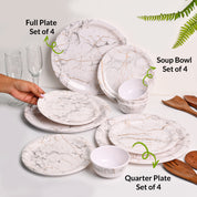 White Static Melamine Dinner Set – 12 Pcs