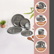 Grey Static Melamine Dinner Set – 12 Pcs