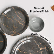 Grey Static Melamine Dinner Set – 12 Pcs