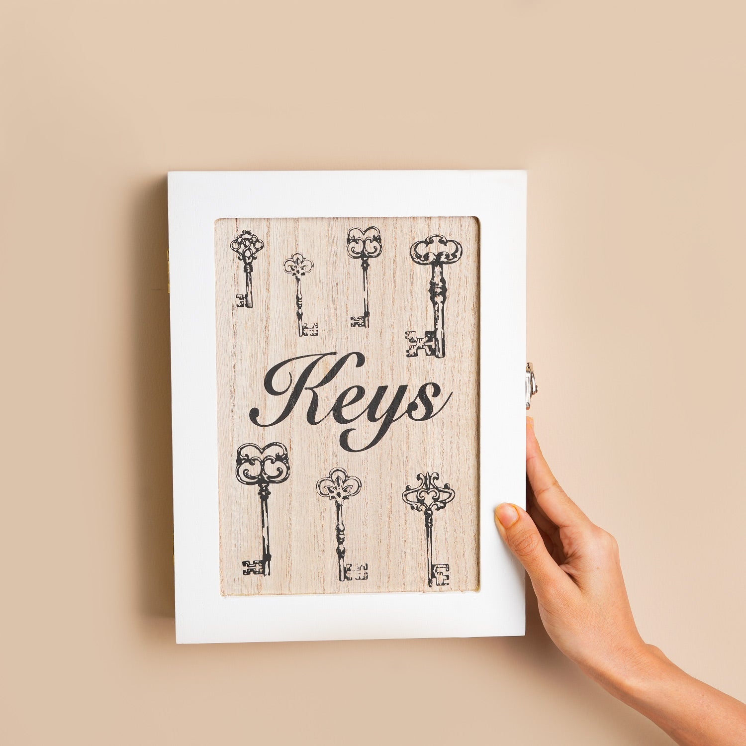MARKET99 Brown MDF Key Bo x  with Key Print Design
