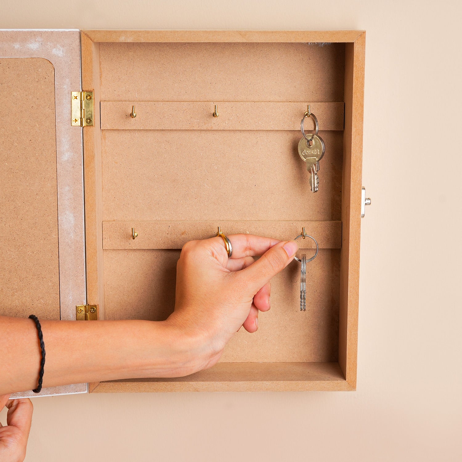 MARKET99 Brown MDF Key Bo x  with Key Print Design