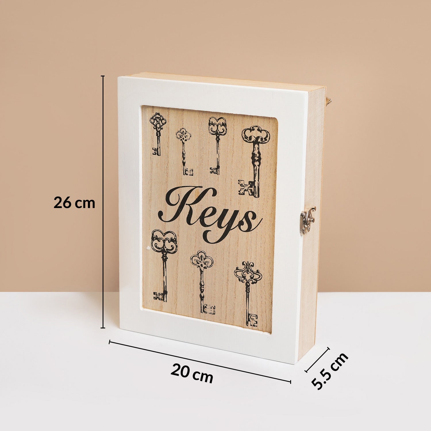 MARKET99 Brown MDF Key Bo x  with Key Print Design