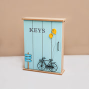 MARKET99 Blue MDF Key Bo x  with Cycle Print