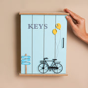 MARKET99 Blue MDF Key Bo x  with Cycle Print