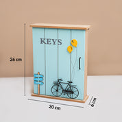 MARKET99 Blue MDF Key Bo x  with Cycle Print