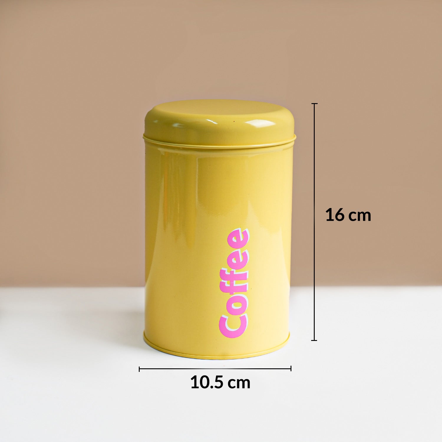 MARKET99 Yellow Iron Coffee, Tea & Sugar Jars - (1000 ml Each, Set of 3)