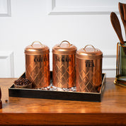 MARKET99 Golden Iron Coffee, Tea & Sugar Jars (Set of 3) - 1000mL Each