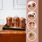 MARKET99 Golden Iron Coffee, Tea & Sugar Jars (Set of 3) - 1000mL Each