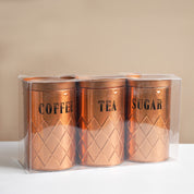 MARKET99 Golden Iron Coffee, Tea & Sugar Jars (Set of 3) - 1000mL Each